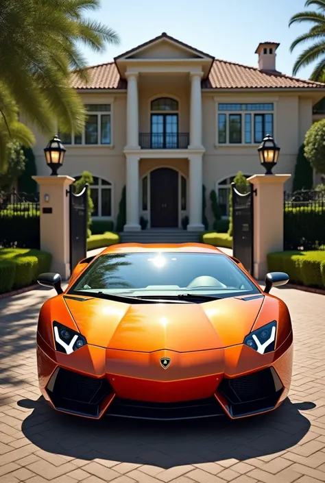 Parled lamborgini outside the house