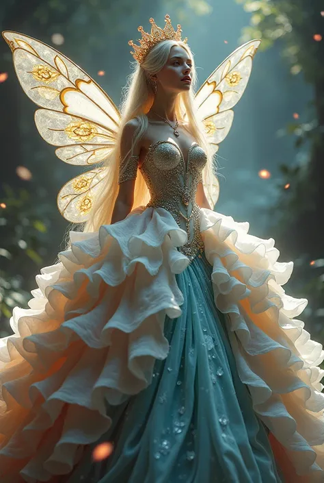 Big ball gown Fairy flaunting etheral unique design and colour queen 🦄💎👑