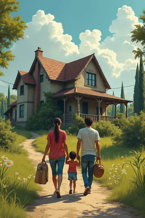  A family made up of parents , Laura and Marcos ,  and her two ren ,  Sofía and Mateo ,  move to an old house on the outskirts of the city, searching for