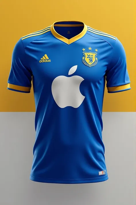 Chelsea jersey design ,First colors is blue ,second color golden,third color white chest spooner Apple .