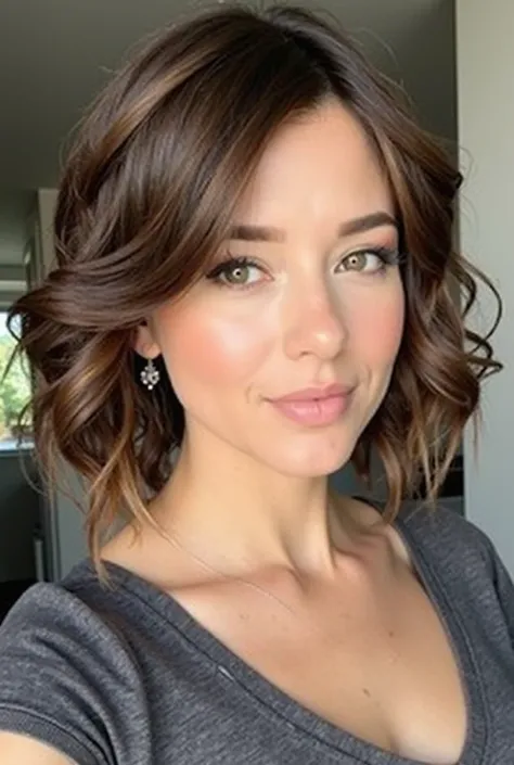  Bob with Soft Layers
A chin-length bob or a slightly longer bob with soft layers can work wonders. The layers will soften your cheekbones, while the bob length helps balance the sharpness of your jawline and forehead.
Styling tip: Avoid straight-across ba...