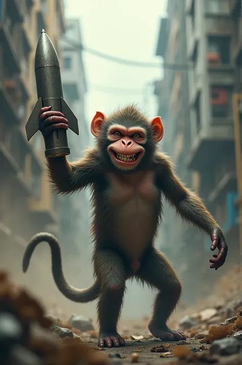 Monkey with missile in hand 