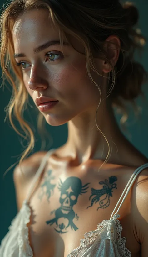 Beautiful Sony α7R IV, 1/320s, f/2.8, ISO 400, .Cinematic hyperrealism: Cinematic hyperrealism: imagine a highly visual image, imbued with raw emotion and melancholy. Cinematic photorealism: Use hyper-realistic textures, particularly for the skin, hair and...