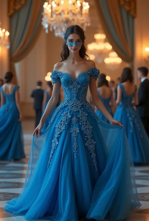 Enchanted masquerade blue gown