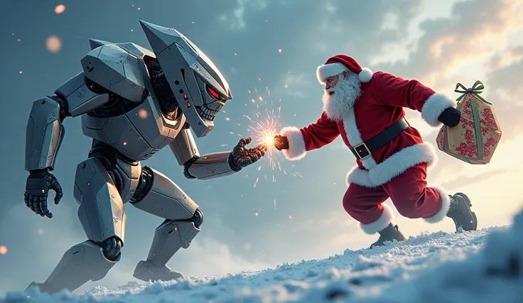 Angle machine in a battle with Santa