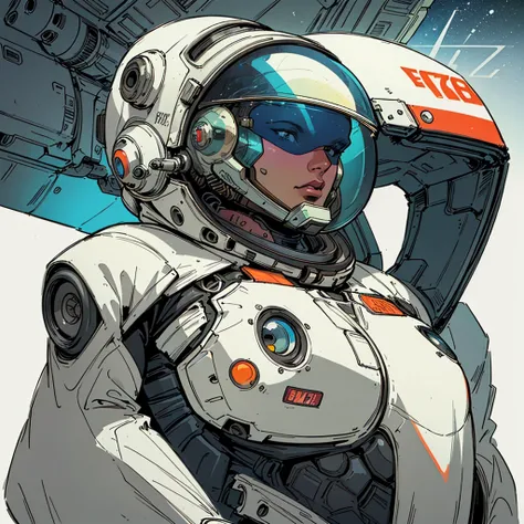 ((( Best Quality Masterpiece ))),(Lonely Goddess),(spacesuit that emphasizes cleavage ),((( 70s and 80s space thriller movie posters))),( American Comics ),((( retro vintage style ))),Overwhelmingly complex depiction,Absolute machine group background, futu...