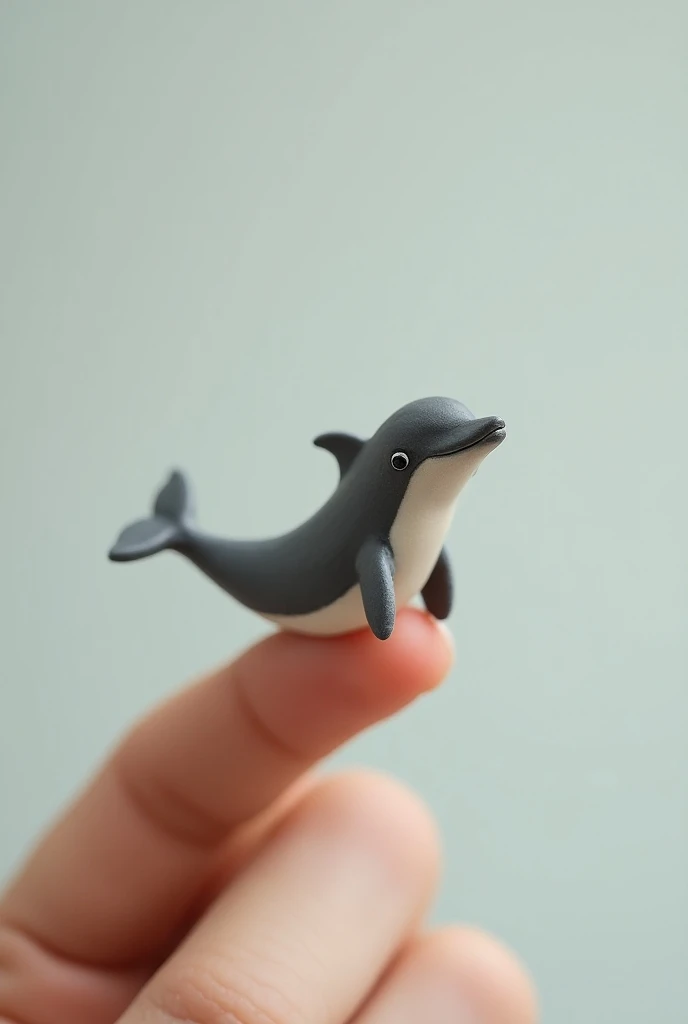 Little truthful Delfin sitting on a finger 