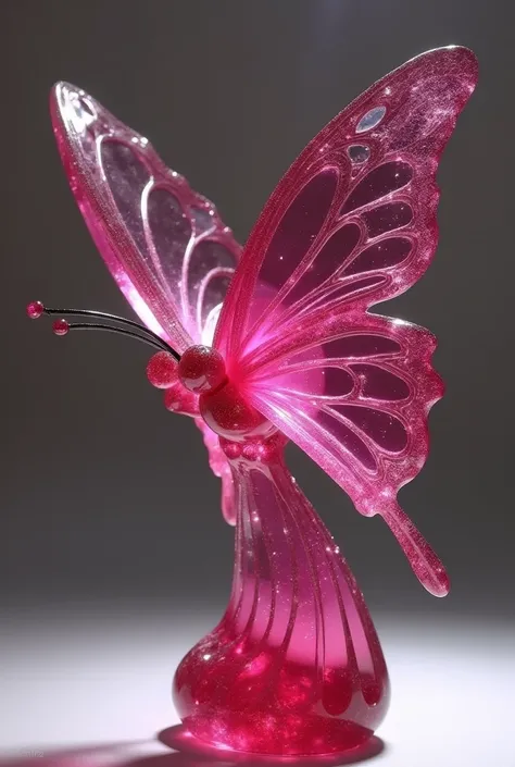 Beautiful Sparkling Ruby Sculpture Butterfly 