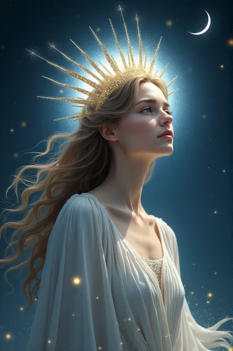 phoebe greek mythology that has a symbol of radiant crown and the moons glow 