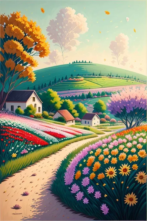 Landscape with flowers