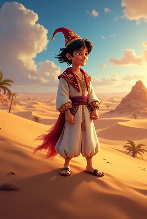 Aladdin at desert with hat arabian 