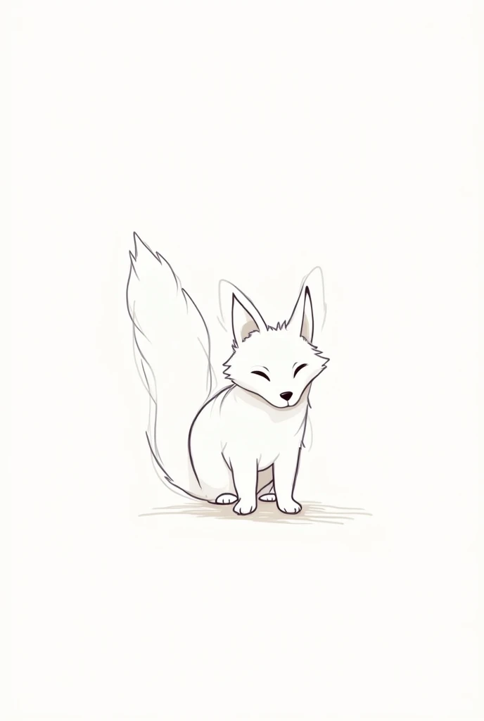 Little fox　line drawing 　Roll up 