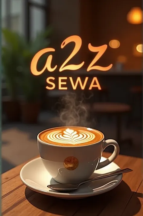 cappuccino caffee with "a2z Sewa" design