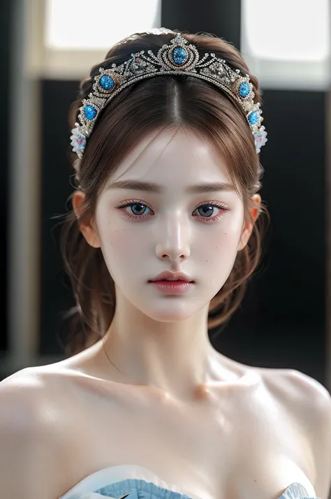 (photorealistic), best composition, close up portrait photo of a breath taking beautiful 18yo Russian supermodel, eyes level shooting, eyeing at camera, symmetric face, alluring expression, pale skin, natural facial skin without make-up, k pop, nude, naked...