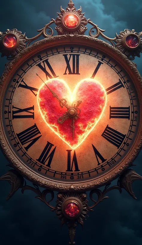 "A vibrant image of a glowing heart at the center of a clock, symbolizing time bending for those who pursue their passions."