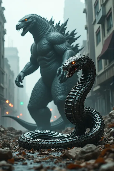 A robotic anaconda and a godzilla