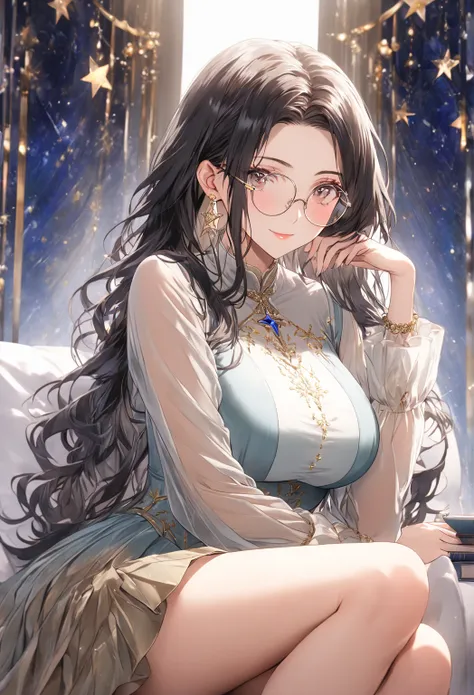 ((highest quality)), ((masterpiece)), (detailed), (front view), ((full body)), (one girl), sexy, shiny skin, glossy skin, height 168cm, bust 120cm, big breast, hourglass body, ((thick thigh)), housewife, black hair parted bangs, A mother with warm eyes, We...