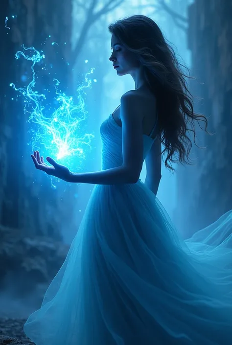 blue magic powers from female hand