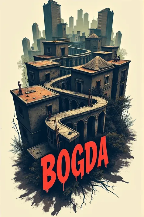  Create a logo for a favela without anyone showing up, You can add a weapon ,  and enter the complex name Bogda 