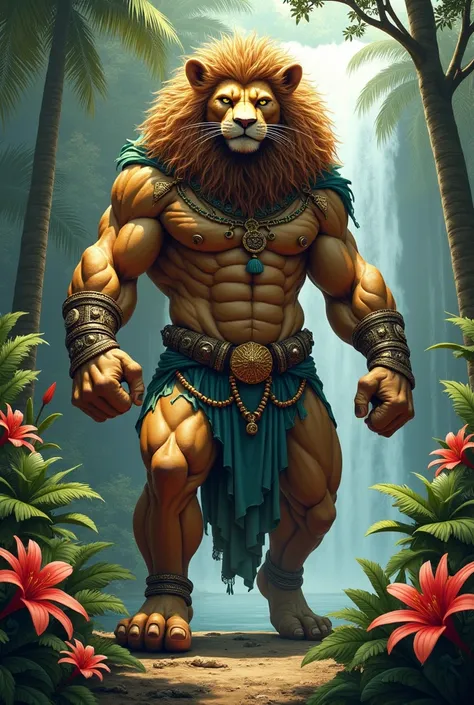 Image of a hybrid beast man representing the country of Sri Lanka