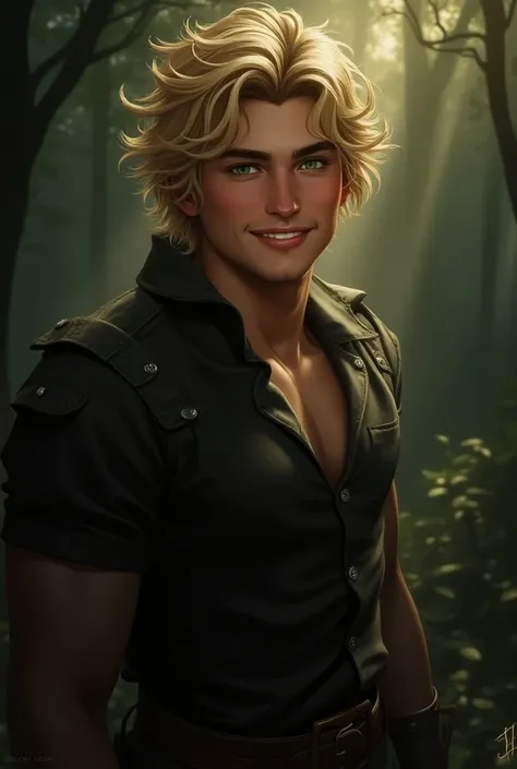 Varian is a strikingly handsome young man, his boyish charm and carefree demeanor making him the perfect foil to Draven’s more intense and brooding presence. He stands tall with a lean, athletic build that reflects his active lifestyle and love for adventu...