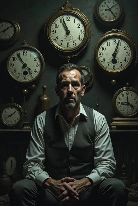 Clock that lie behind the sad man