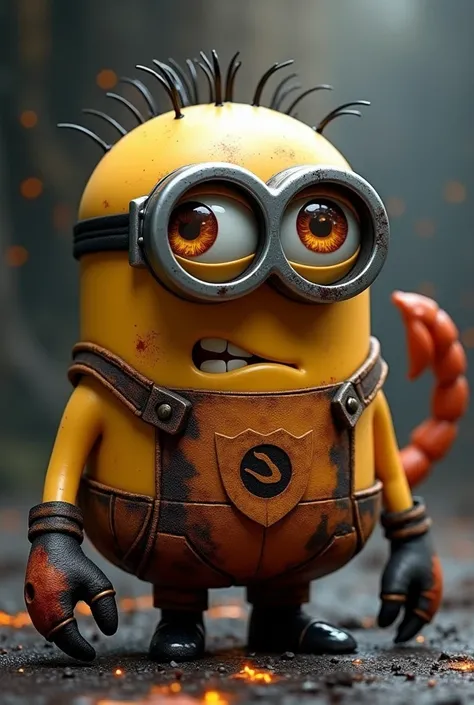 (realistic) Disney Minion as Scorpion from Mortal Kombat 