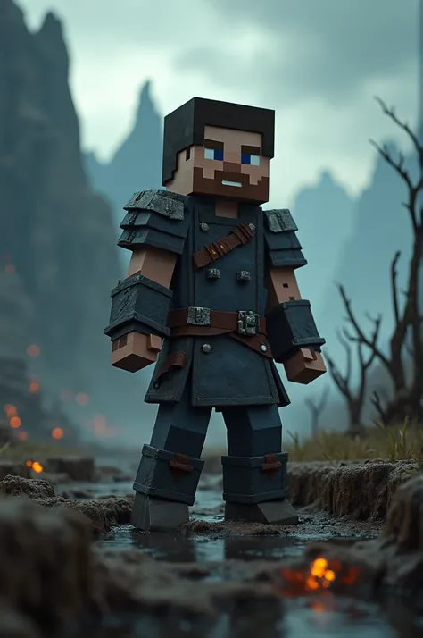 Steve de minecraft dark fantasy
