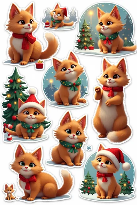 stickers de maine coon style pixar thème noel 