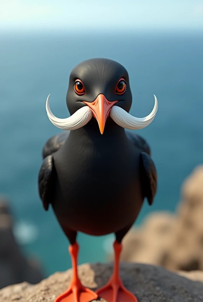 inca tern bird with moustache seeing in eyes