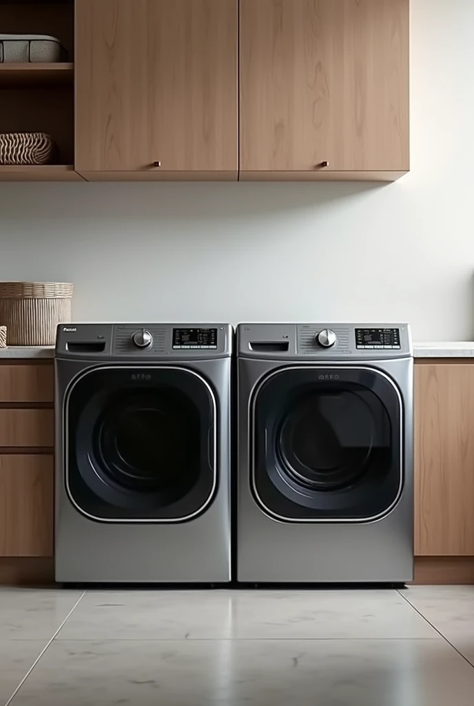 Draw a picture of a washing machine and a dryer next to each other