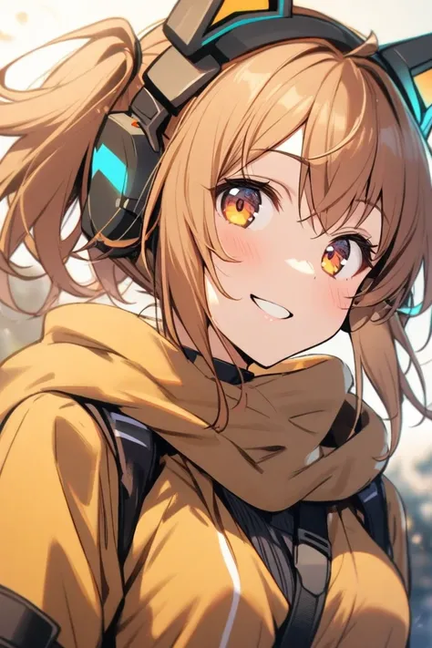  1 girl, Dog ear headgear,smile