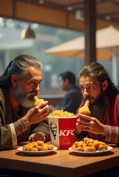 Ertugrul and his son Osman eat KFC 