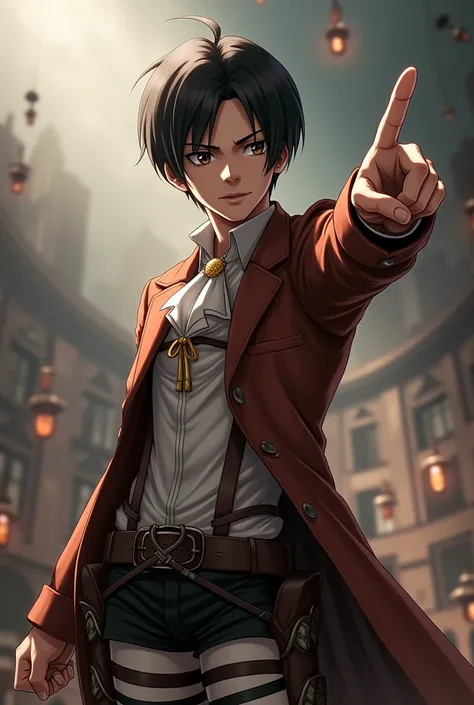 levi Ackerman standee pointing something