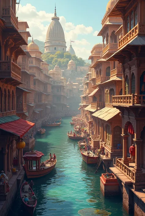 Image of Varanasi with the text "varanasi" on it 
It should be aesthetic and 1X1 in size