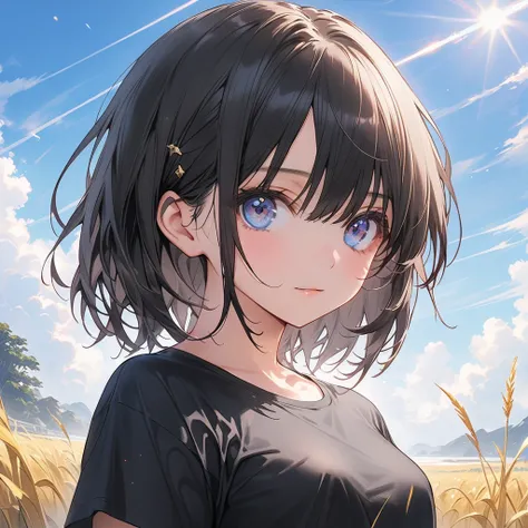 ((32K)), (( best quality)), (( Ultra Hi-Res )), (( high definition )), ((超 high definition )), (( very detailed CG)), ((unity 32K wallpaper)), ((masterpiece)), (( best quality)),( 1 girl), Short black hair,  cute face, Beautiful Skin,  shiny hair,  super d...