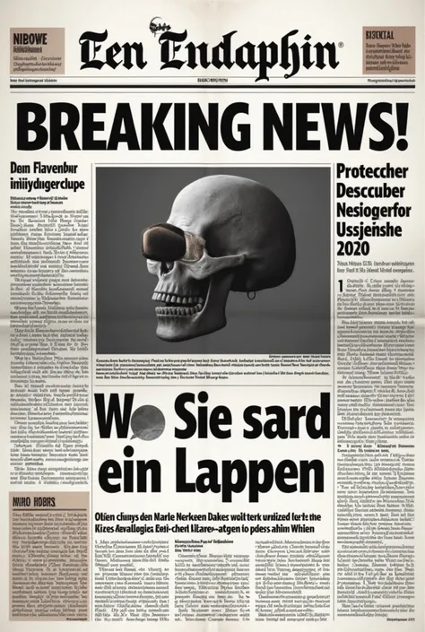  Create me a picture where it says  "Breaking news !"  at the top it should look like from a news service. Die Breaking news  soll sein: " You are a rag "
It should be designed like a newspaper

Everything should be written in perfect German 