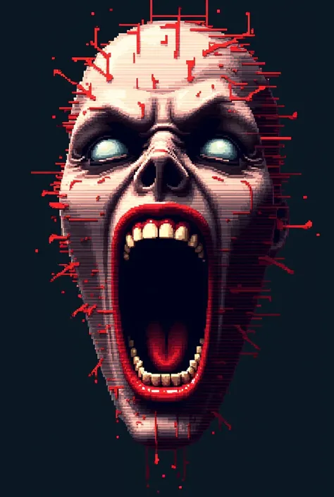 Horror glitch an pixel red white scream face game face not relastic cartoon look like a-90
1x1x1x1x1