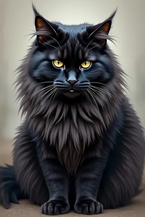 Portrait of a strong black and gray Mainecoon tomcat