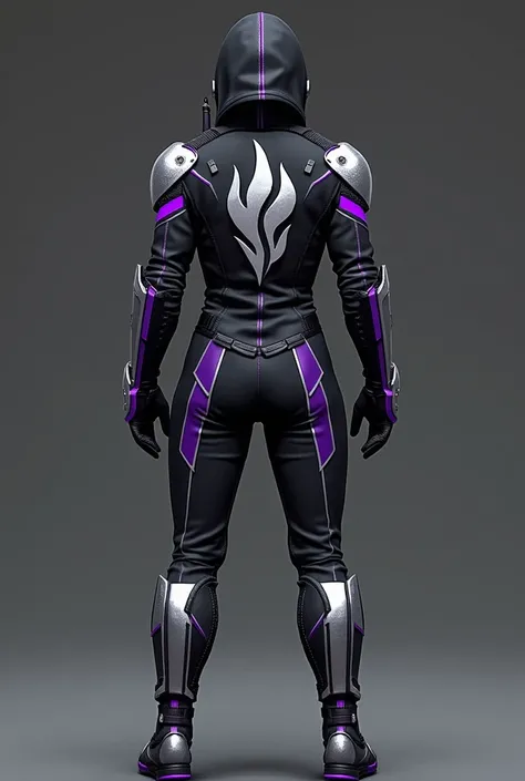 Deputy Commander

Feminine :  Black jacket with silver details and purple bands on the sleeves .  The emblem of a flame stylized in silver and purple appears on the back.  The boots have metallic details and purple edges .

masculine:  Version with mens de...