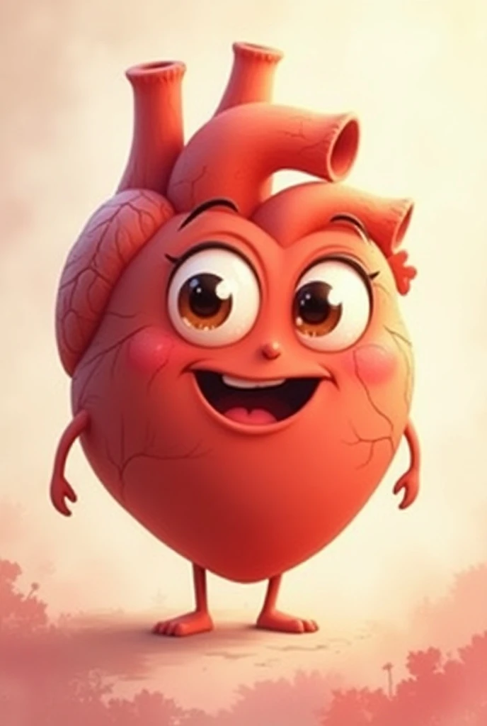 A heart that has eyes and a smiling mouth