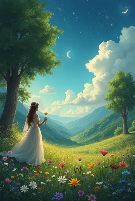 Once upon a time, in a land full of sparkling rivers and towering trees, there was a peaceful meadow known as the Enchanted Meadow. The meadow was a magical place where animals could talk, flowers could sing, and the clouds painted pictures in the sky. It ...