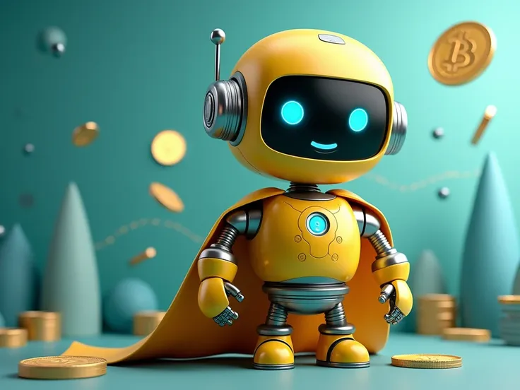 
1. Ultra Modern Yellow Robot :  positioned to the left of the thumbnail ,  the robot must have shiny silver details ,  symbolizing innovation and technology .  The robot must have a friendly and inviting expression ,  to establish an emotional connection ...