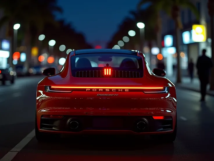 Photo taken of porshe 911 night rear lights,