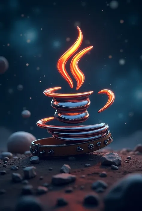 Java Ubuntu logo making a belt and exploding in space 