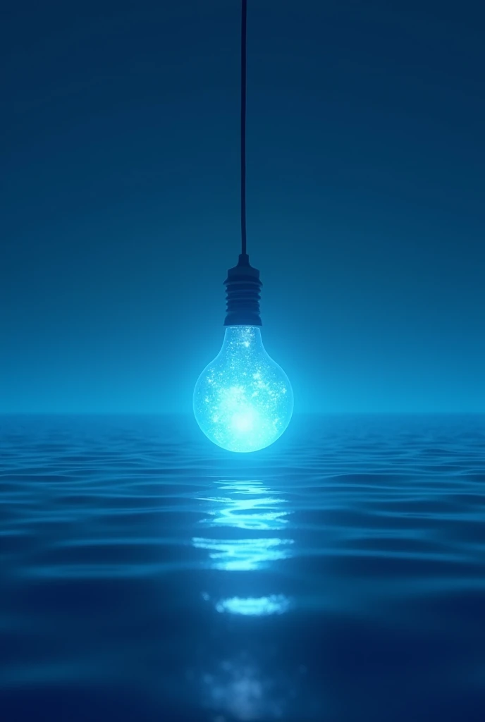 Make background bluelight with bulb on the ocean