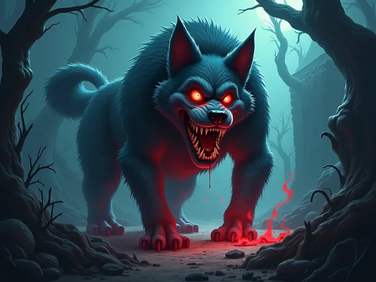 scary cartoon dog