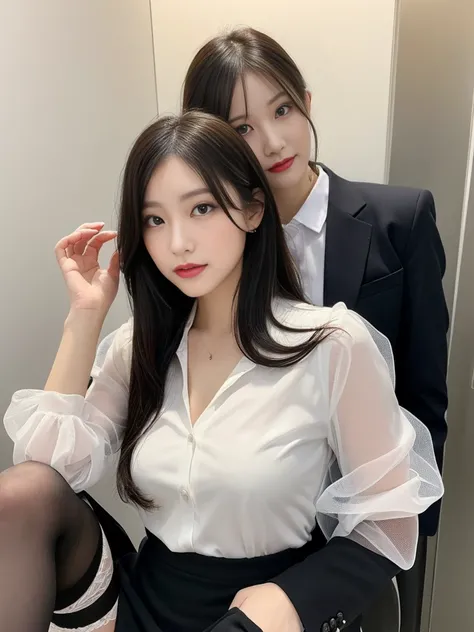  Elegant Upscale Social Elite Secretary Wearing Business Shirt,  Working in the office 、  Wearing Strict Business Suit  , wearing pantyhose、 Wearing High Heels , girl wearing shirt, Wearing a suit , Wearing a suit , Wearing a business suit, Business Women,...