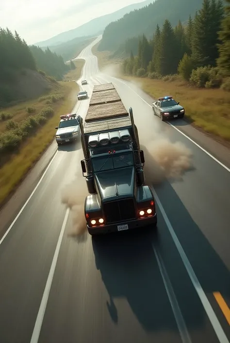 A drug truck being chased by police 