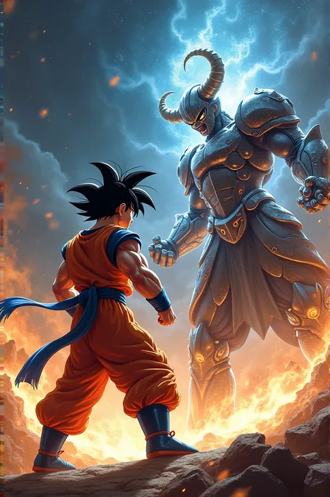 Goku beats Aldebaean from Taurus of the Knights of the Zodiac
